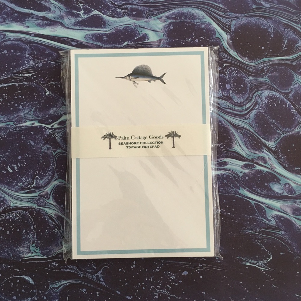 Sailfish 75-page Notepad by Palm Cottage Goods.